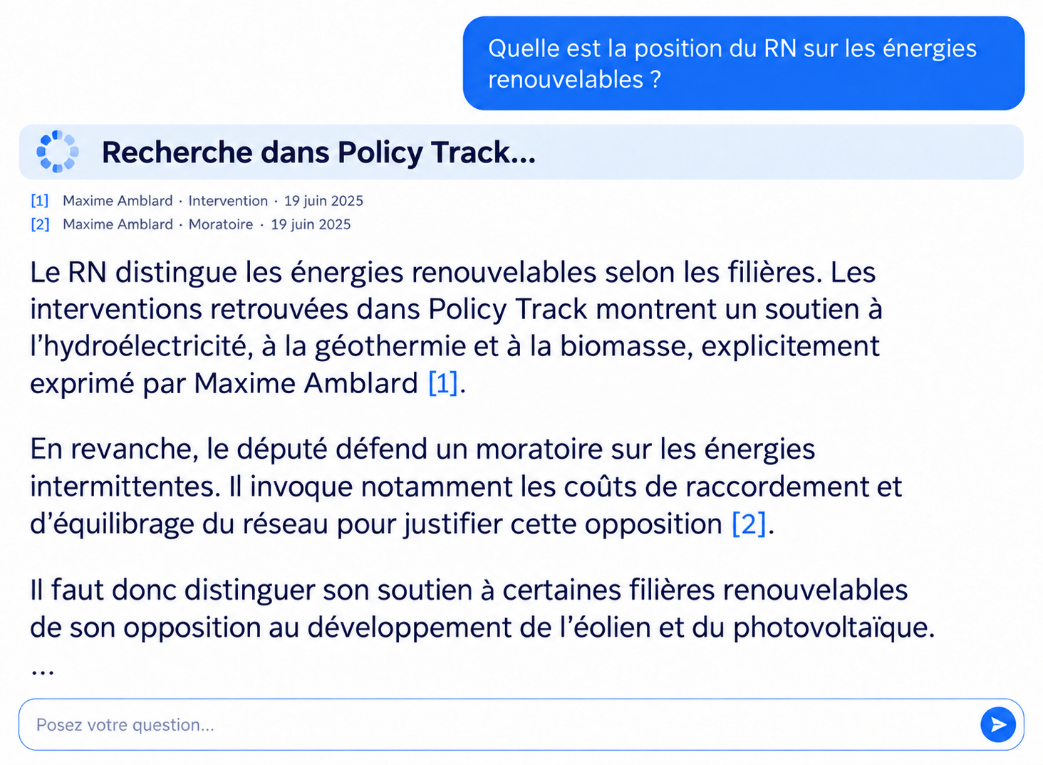 Quelle est la position du RN sur les énergies renouvelables ?